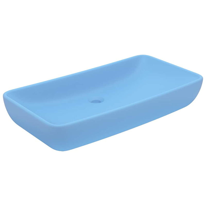 Chargez l'image dans la visionneuse de la galerie, Vidaxl wastafel rechthoekig 71x38 cm keramiek mat lichtblauw