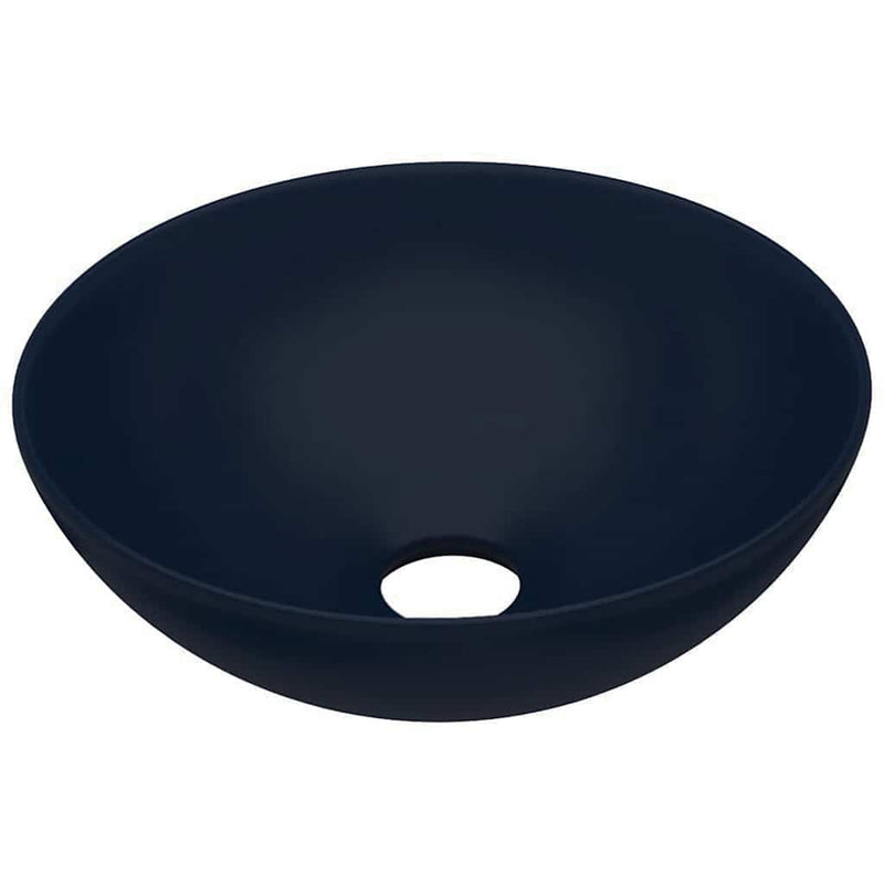 Load image into Gallery viewer, Vidaxl wastafel rond keramiek donkerblauw