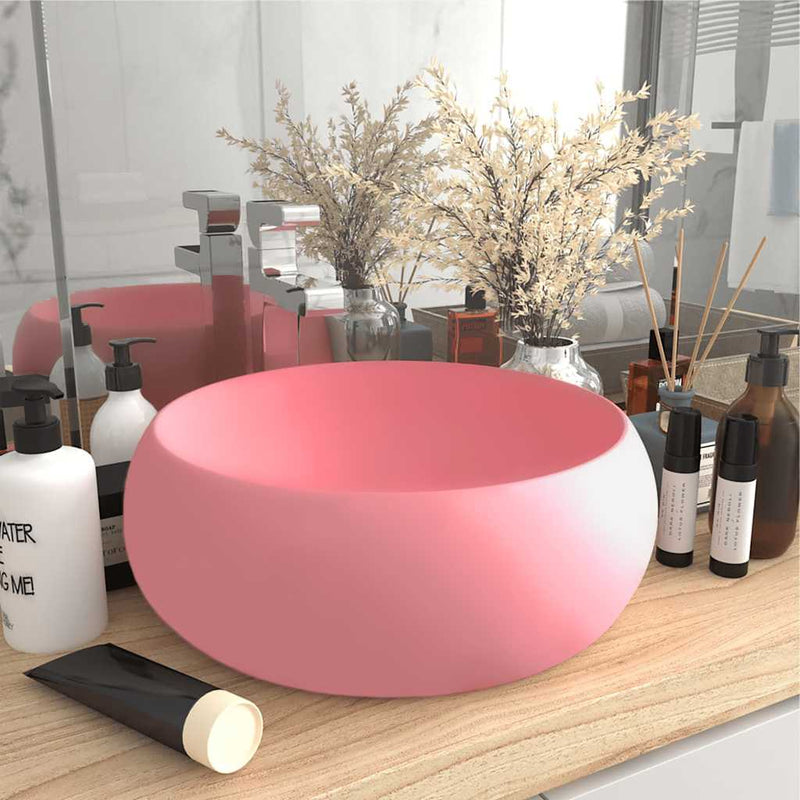 Load image into Gallery viewer, Vidaxl wastafel rond 40x15 cm keramiek matroze