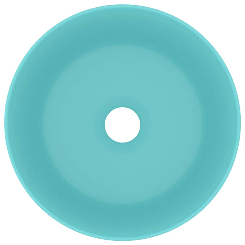 Load image into Gallery viewer, Vidaxl wastafel rond 40x15 cm keramiek mat lichtgroen