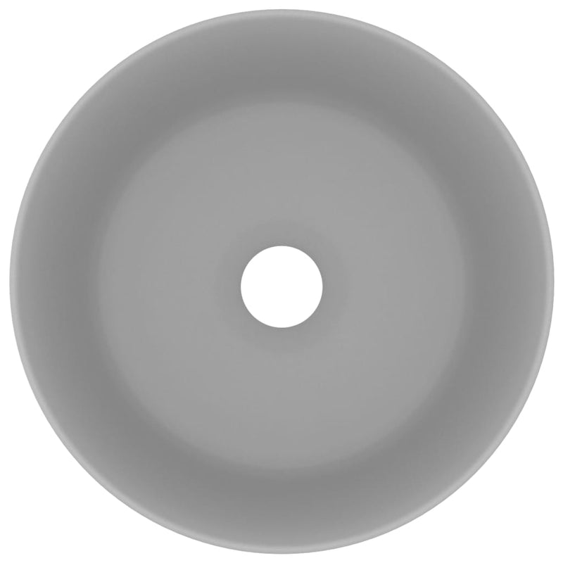Load image into Gallery viewer, Vidaxl wastafel rond 40x15 cm keramiek mat lichtgrijs