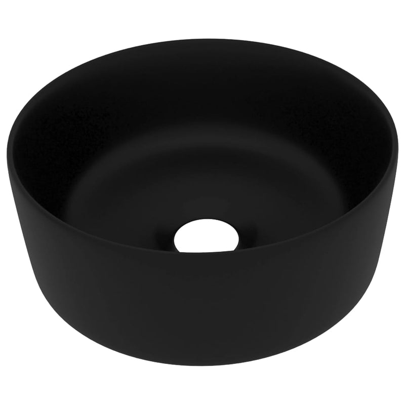 Load image into Gallery viewer, Vidaxl wastafel rond 40x15 cm keramiek matzwart