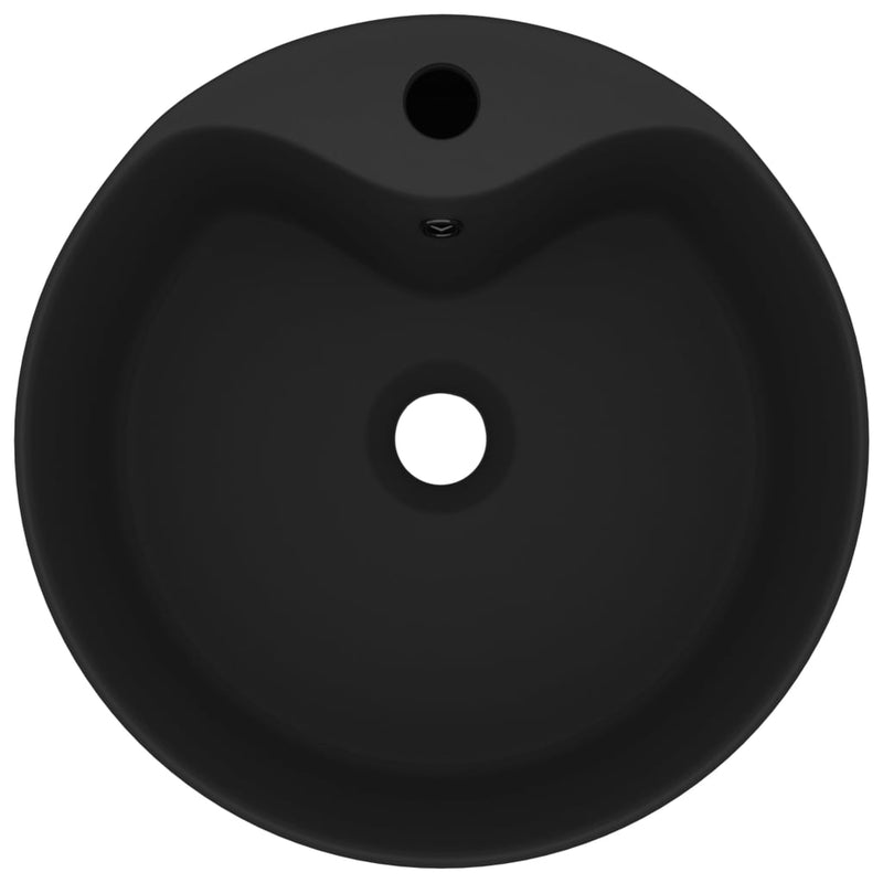 Load image into Gallery viewer, Vidaxl wastafel met overloop 36x13 cm keramiek matzwart