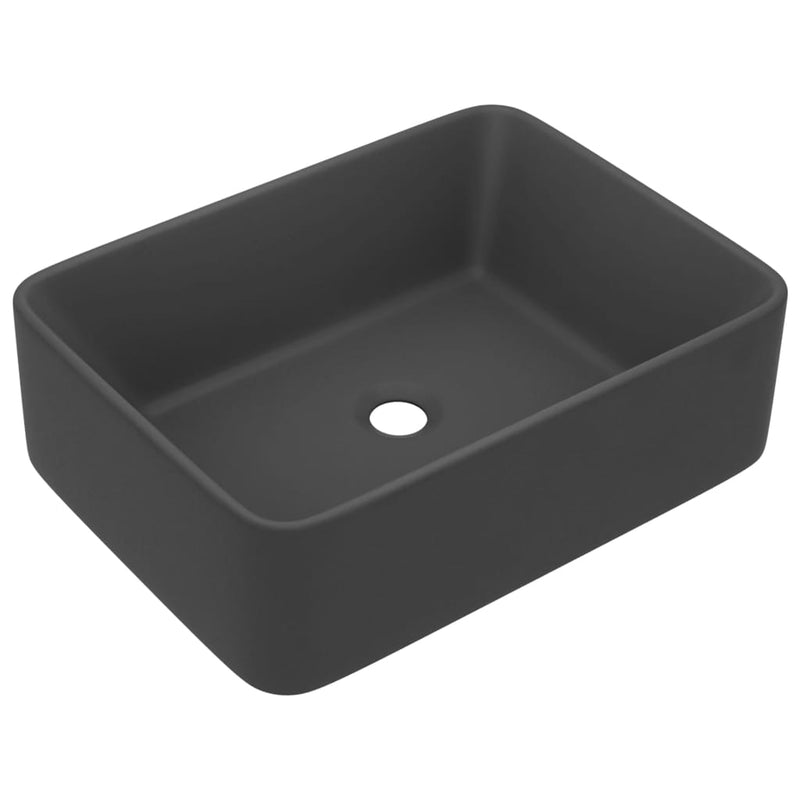 Load image into Gallery viewer, Vidaxl wastafel 41x30x12 cm keramiek mat donkergrijs