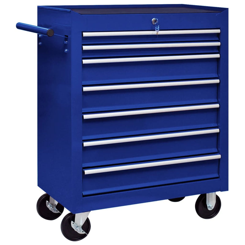 Load image into Gallery viewer, VidaXL Gereedschapswagen met 7 lades blauw