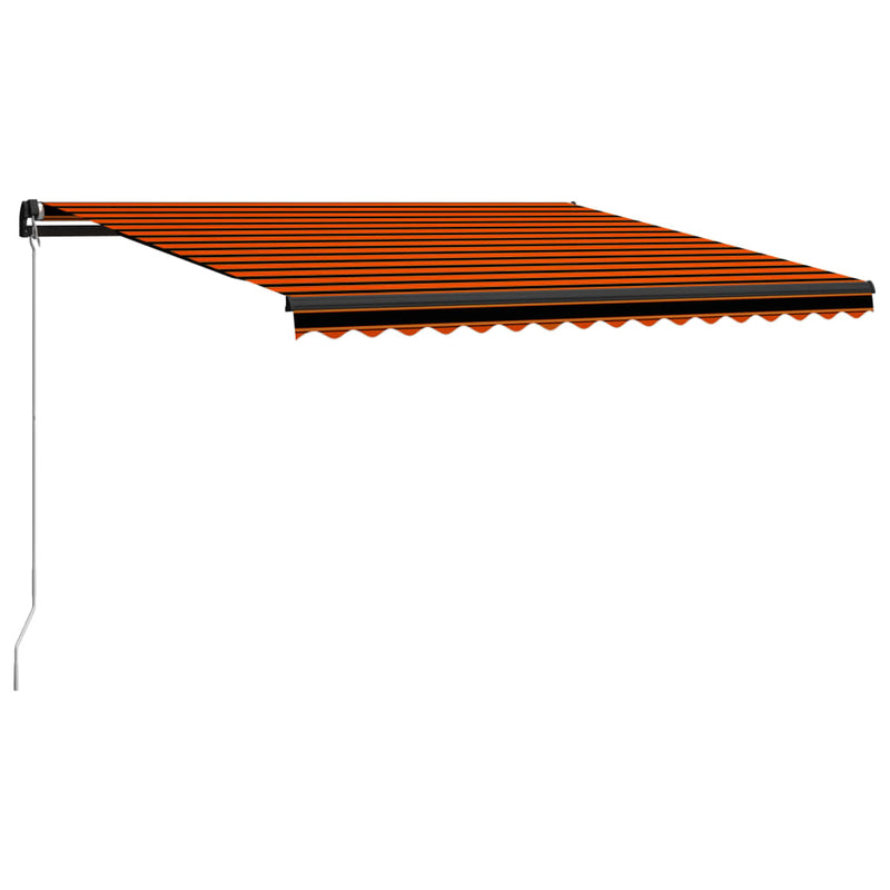Load image into Gallery viewer, VidaXL Luifel handmatig uittrekbaar met LED 450x300 cm oranje en bruin