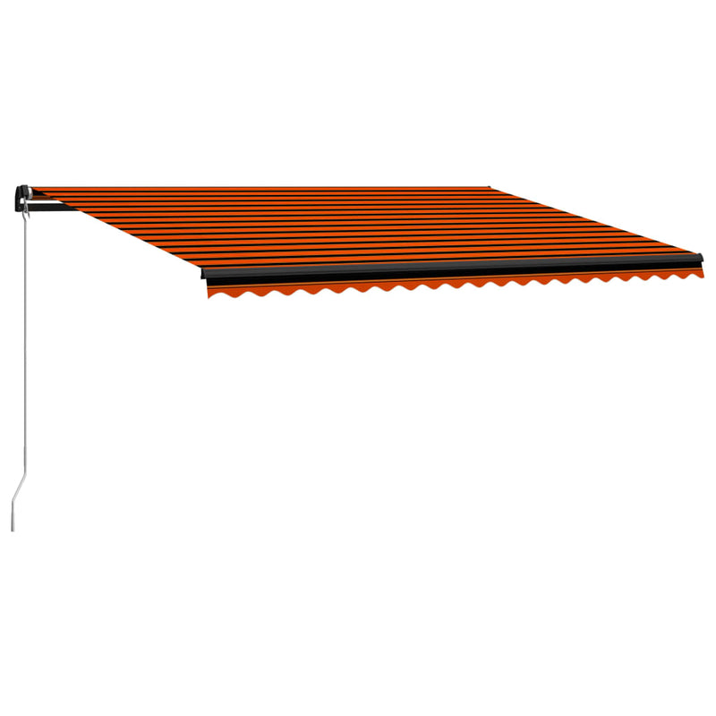Load image into Gallery viewer, VidaXL Luifel handmatig uittrekbaar met LED 500x300 cm oranje en bruin