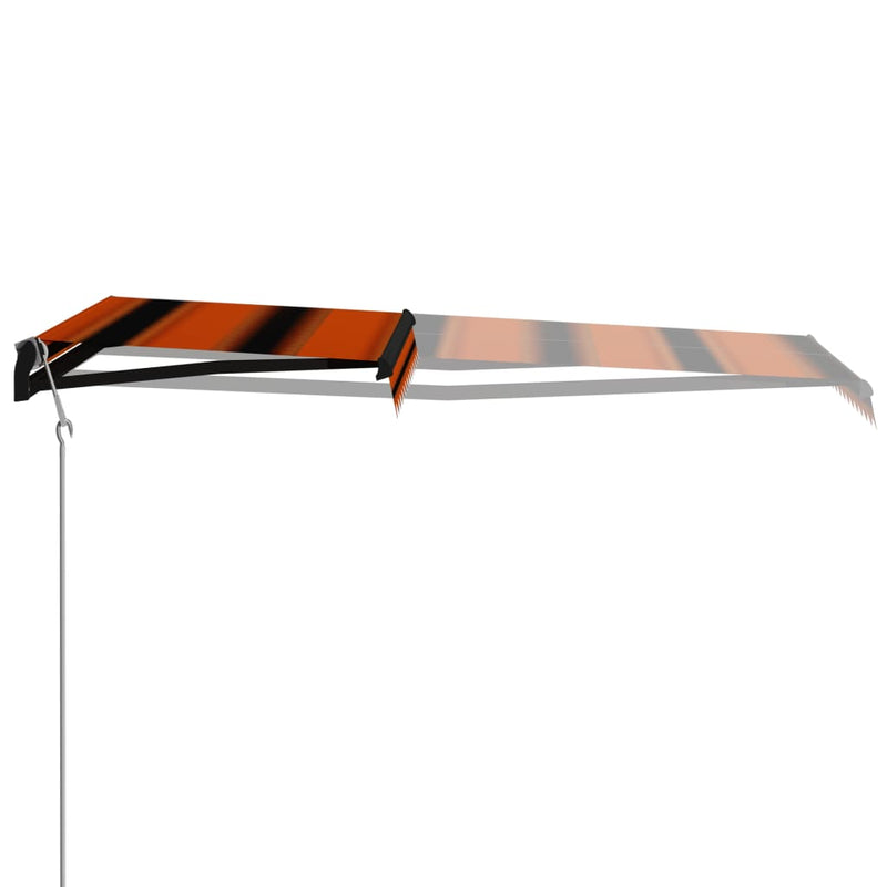 Load image into Gallery viewer, VidaXL Luifel uittrekbaar met windsensor LED 350x250 cm oranje bruin
