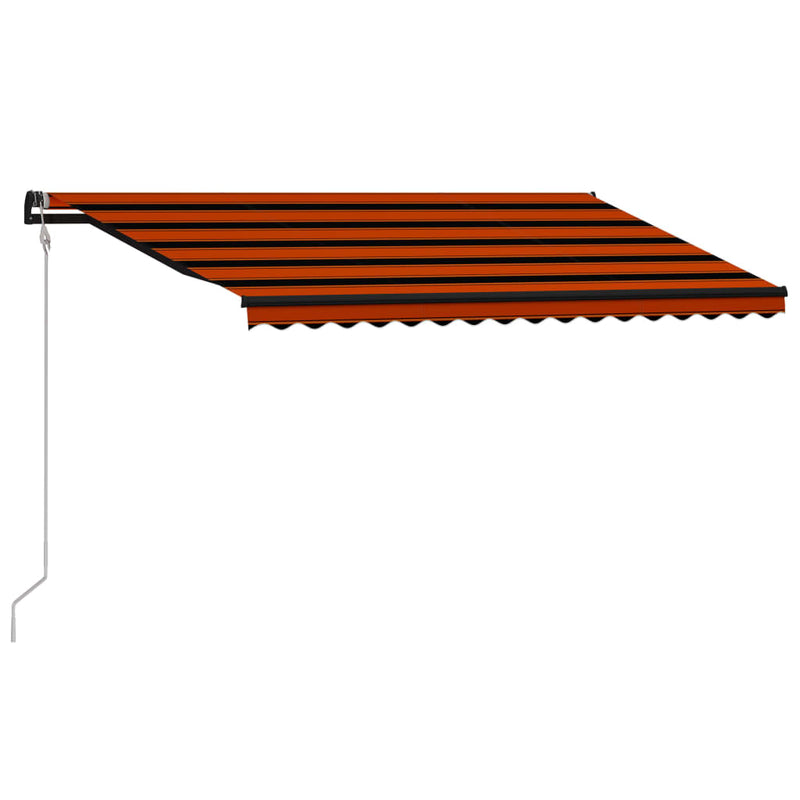 Load image into Gallery viewer, VidaXL Luifel uittrekbaar met windsensor LED 450x300 cm oranje bruin