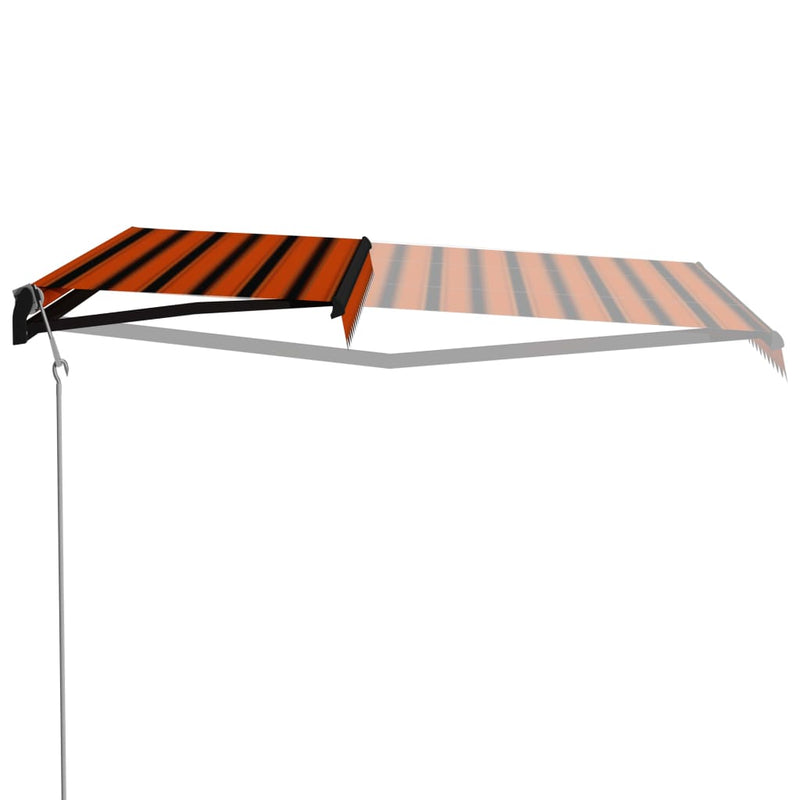 Load image into Gallery viewer, VidaXL Luifel uittrekbaar met windsensor LED 500x300 cm oranje bruin