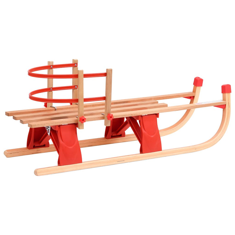 Load image into Gallery viewer, Vidaxl sneeuwslee met rugleuning inklapbaar 119 cm hout