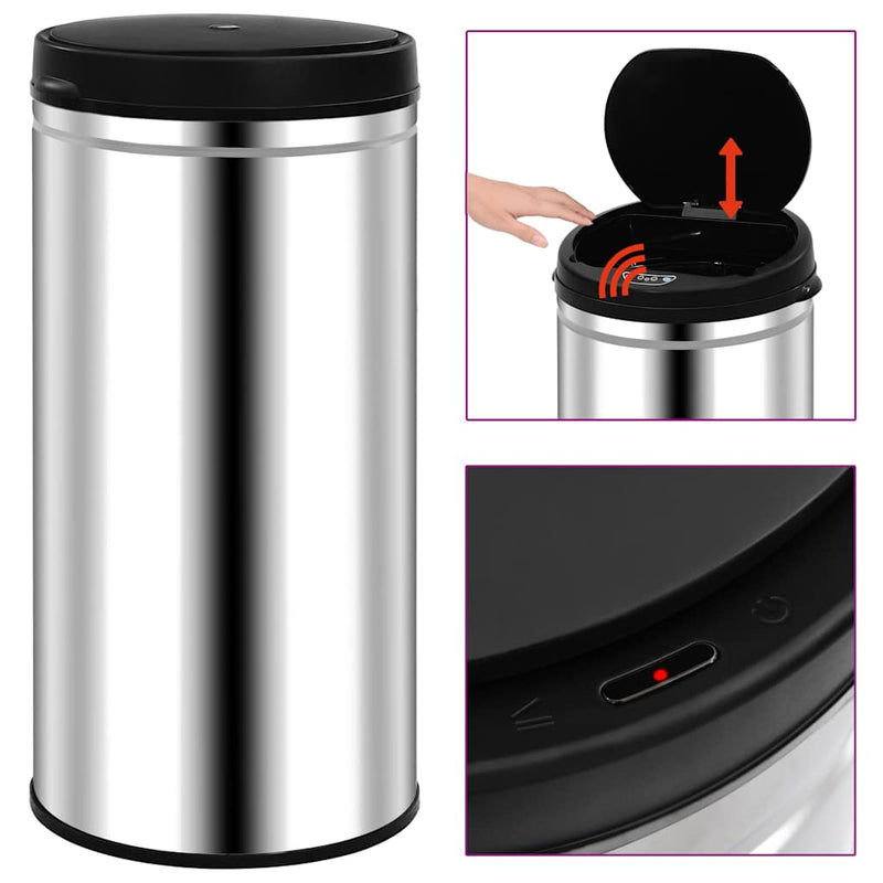 Load image into Gallery viewer, Vidaxl prullenbak met automatische sensor 70 l roestvrij staal