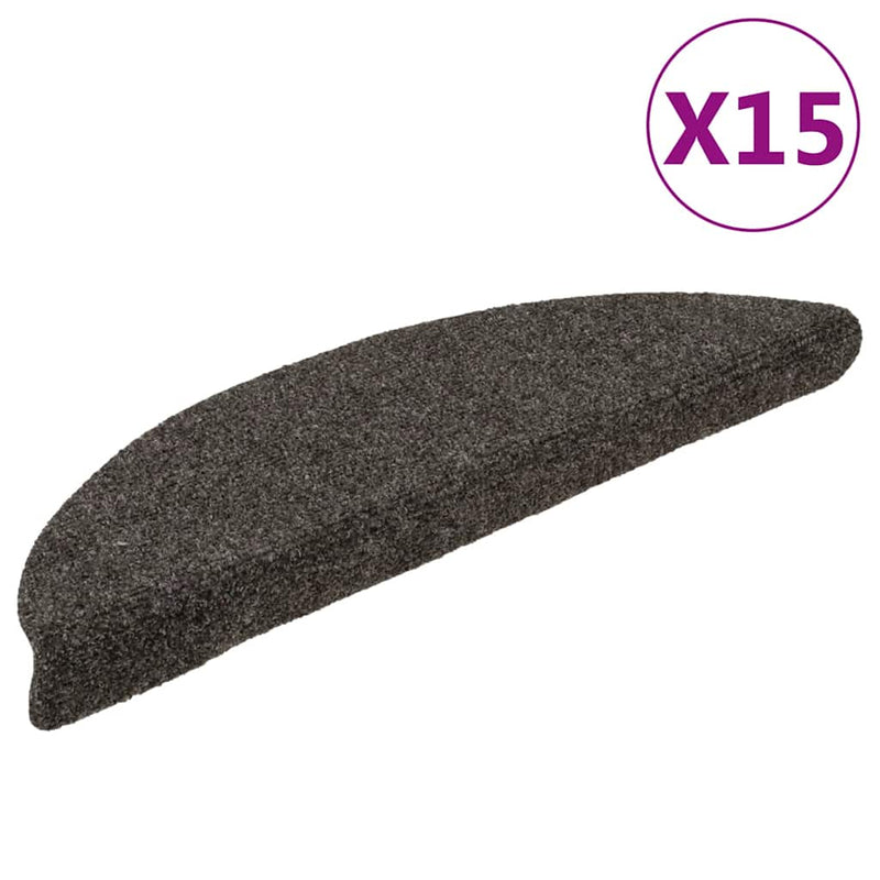 Load image into Gallery viewer, Vidaxl trapmatten zelfklevend 15 stuks 56x17x3 cm antraciet halfrond