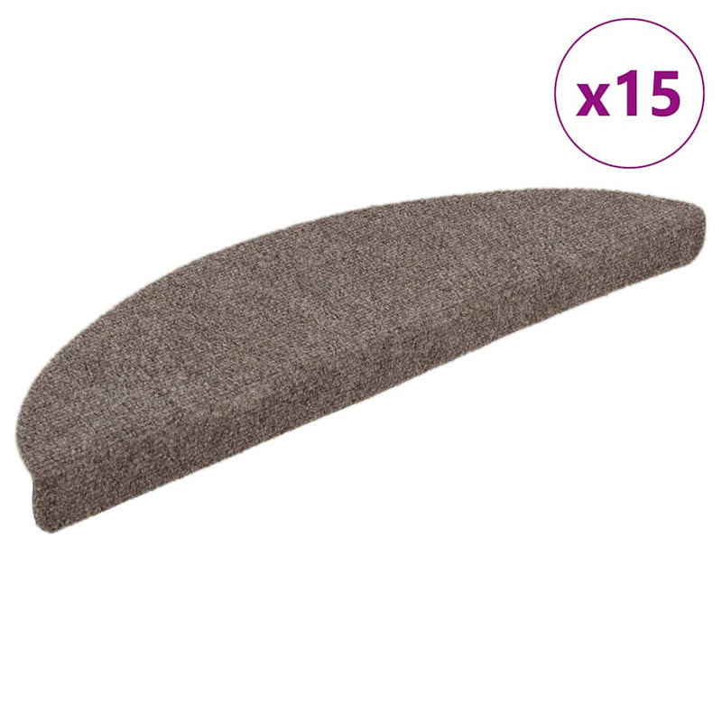 Load image into Gallery viewer, Vidaxl trapmatten zelfklevend 15 stuks 56x17x3 cm beige halfrond