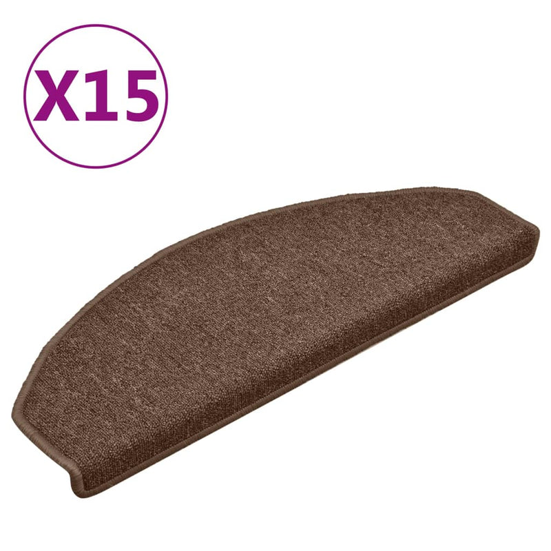 Load image into Gallery viewer, Vidaxl trapmatten 15 st 65x24x4 cm bruin halfrond groot