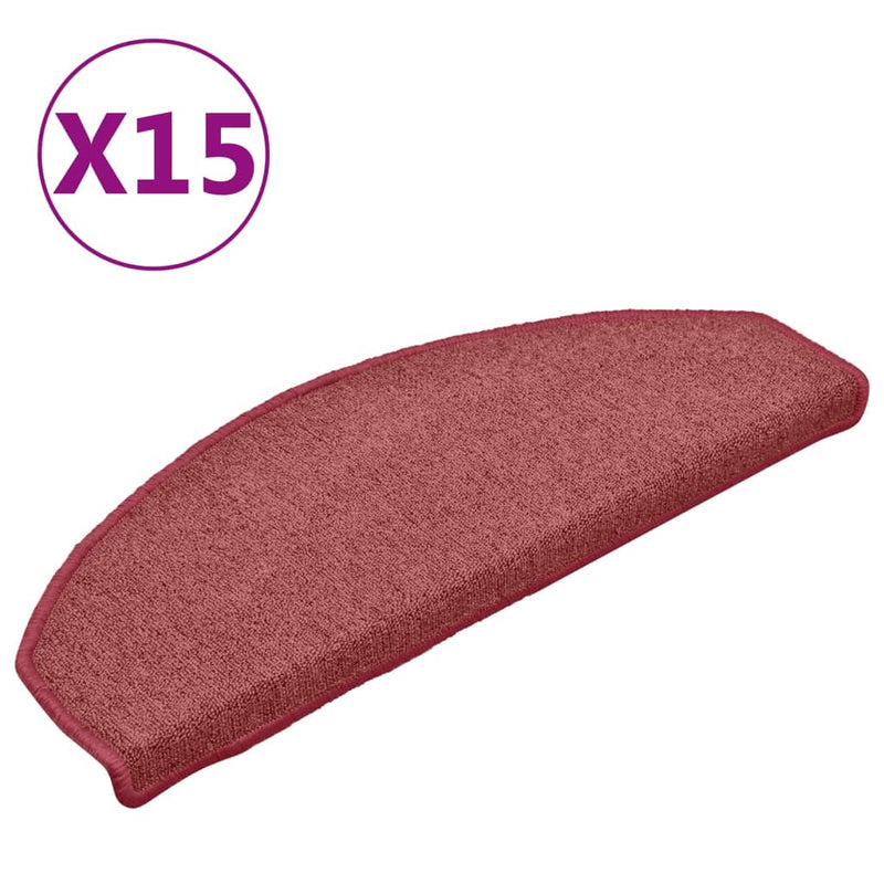 Load image into Gallery viewer, Vidaxl trapmatten 15 st 65x24x4 cm bordeaux halfrond groot
