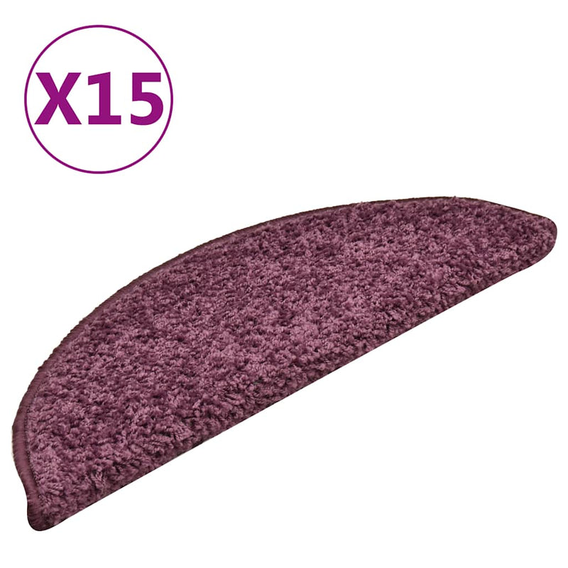 Load image into Gallery viewer, Vidaxl trapmatten 15 st 56x17x3 cm donkerpaars halfrond