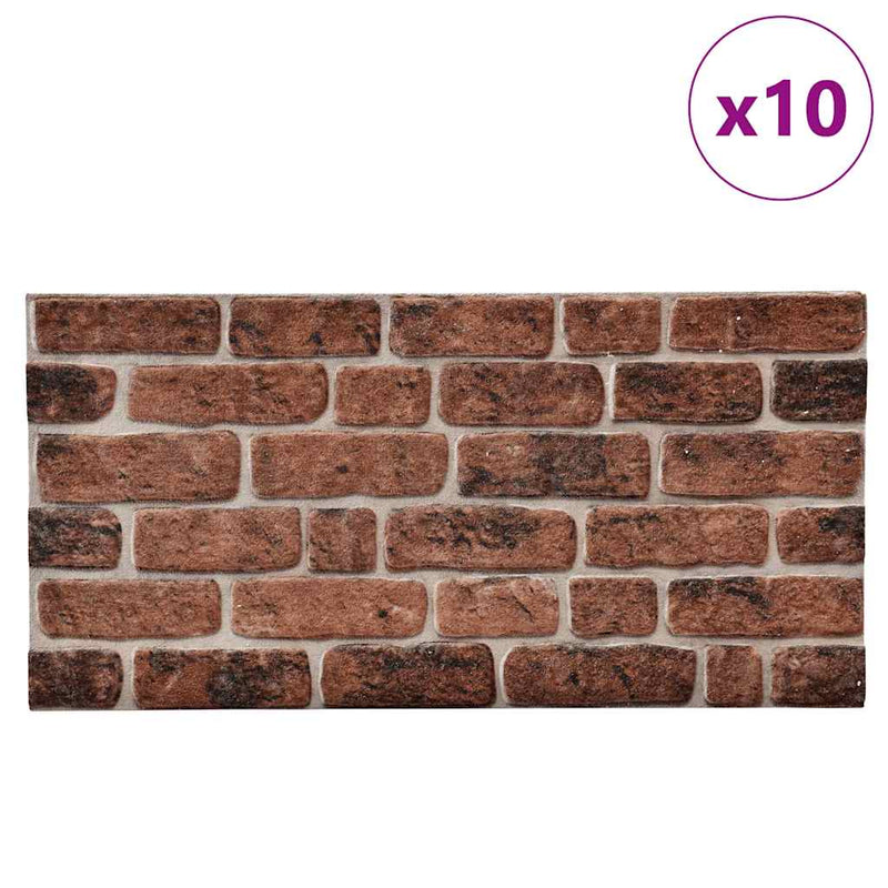 Load image into Gallery viewer, Vidaxl 10 st wandpanelen 3d donkerbruine baksteen eps
