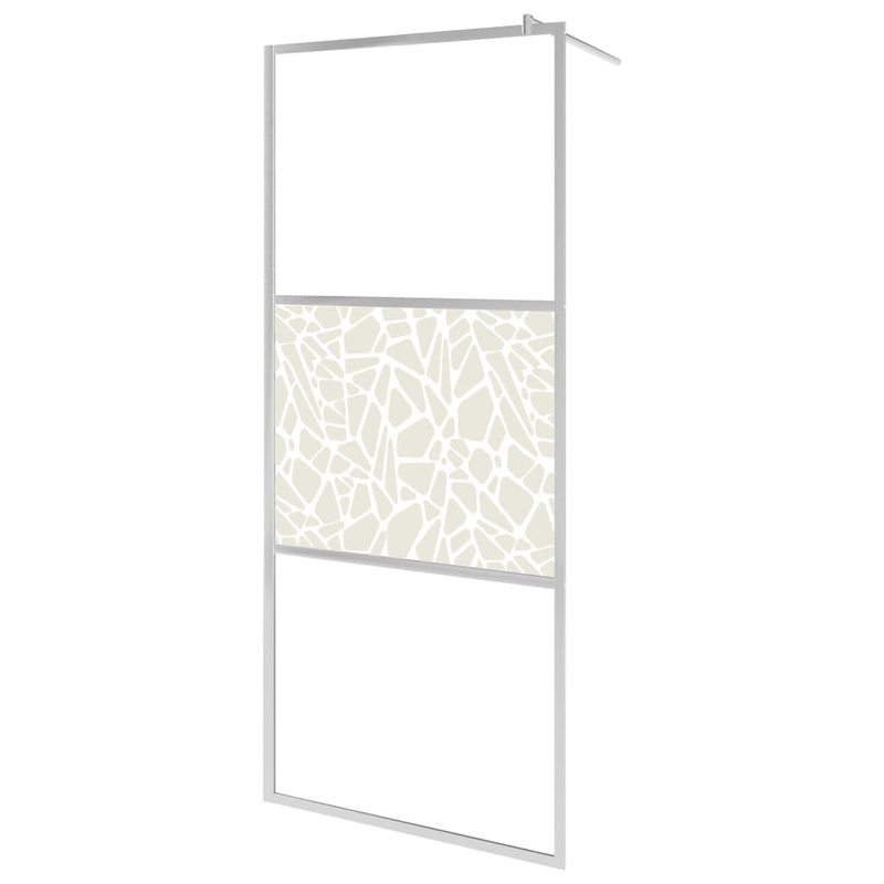 Load image into Gallery viewer, VidaXL Inloopdouchewand met stenenmotief 115x195 cm ESG-glas