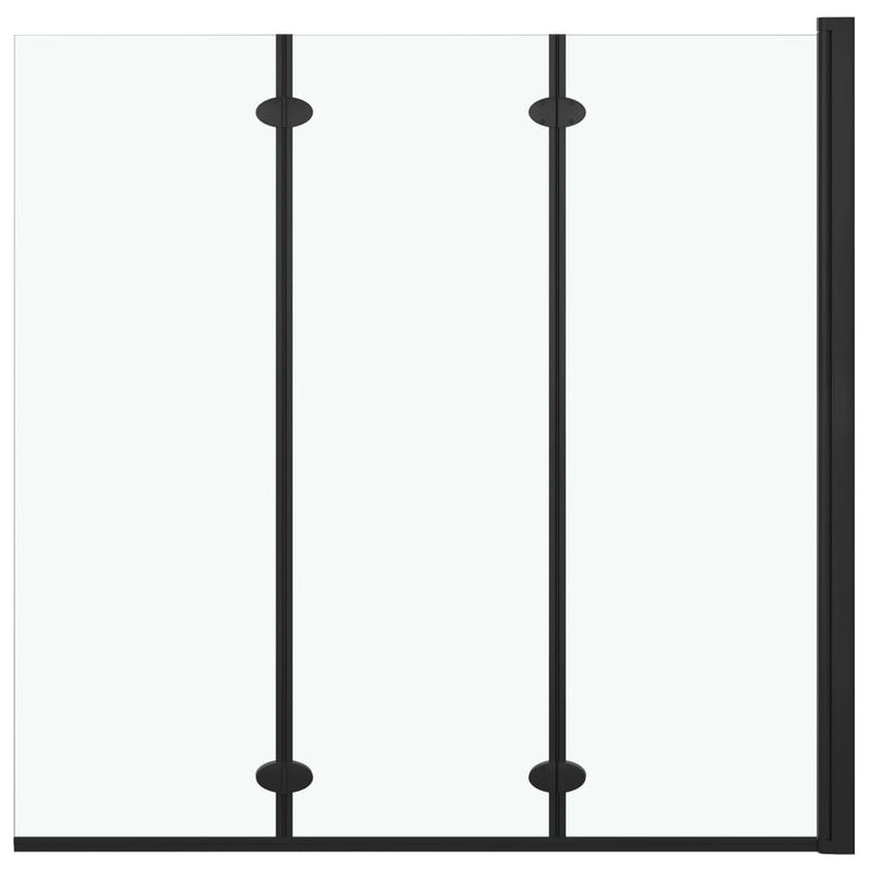 Load image into Gallery viewer, Vidaxl douchewand inklapbaar 3 panelen 130x138 cm esg zwart