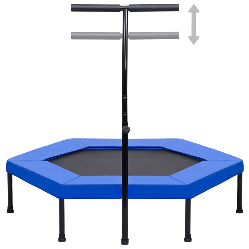 Cargue la imagen en el visor de la galería, VidaXL Fitnesstrampoline met handgreep veiligheidsmat zeshoekig 122 cm