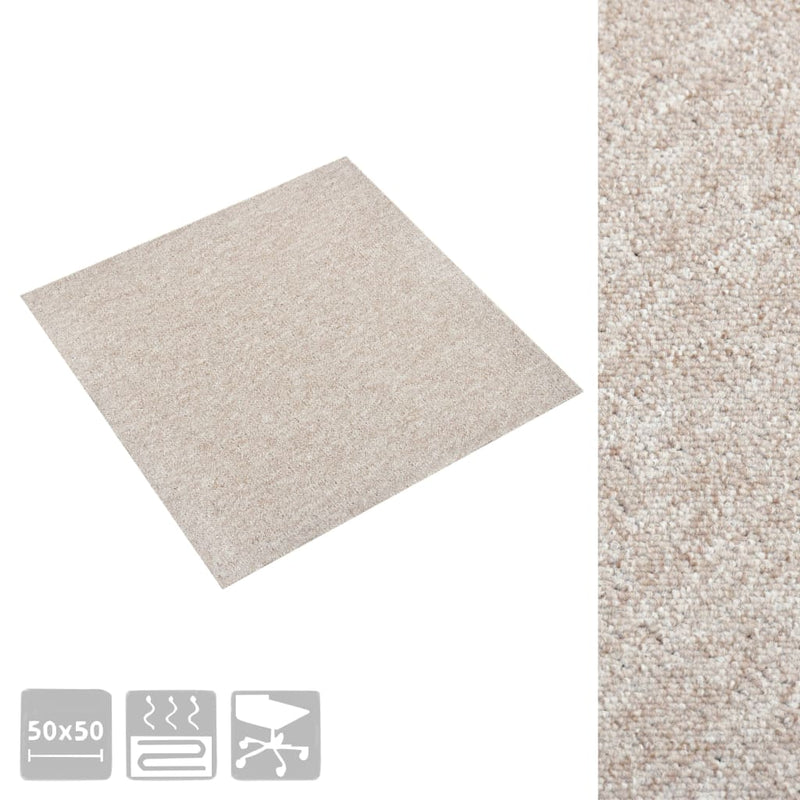 Load image into Gallery viewer, Vidaxl tapijttegels 20 st 5 m² 50x50 cm lichtbeige
