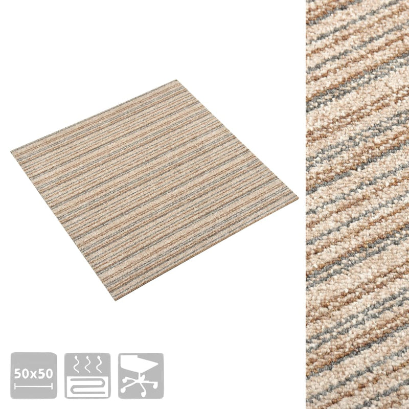 Load image into Gallery viewer, Vidaxl tapijttegels 20 st 5 m² 50x50 cm gestreept beige