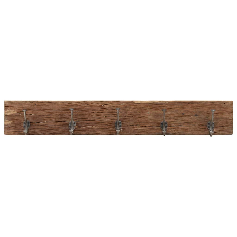 Chargez l'image dans la visionneuse de la galerie, Vidaxl wandkapstok met 5 haken 100x2,5x15 cm massief gerecycled hout