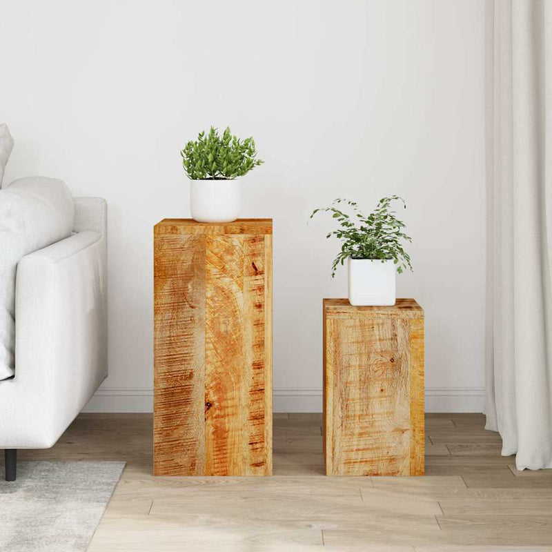 Load image into Gallery viewer, Vidaxl plantenstandaards 2 st massief mangohout