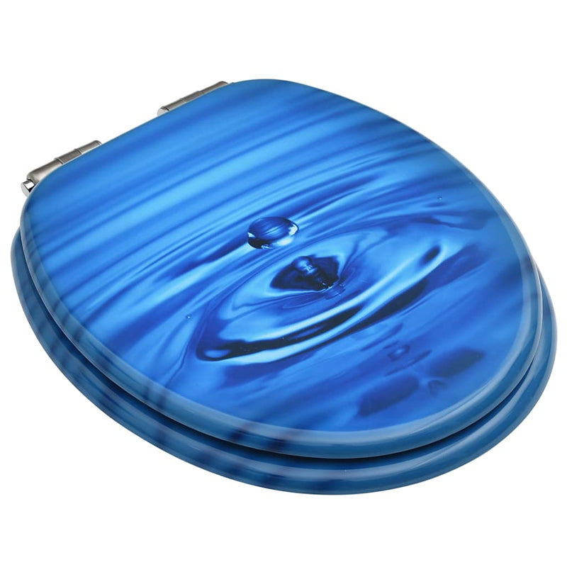 Load image into Gallery viewer, Vidaxl toiletbrillen met soft-close deksel 2 st waterdruppel mdf blauw
