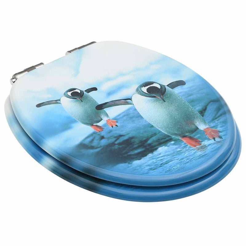 Load image into Gallery viewer, Vidaxl toiletbrillen met soft-close deksel 2 st pinguïn mdf