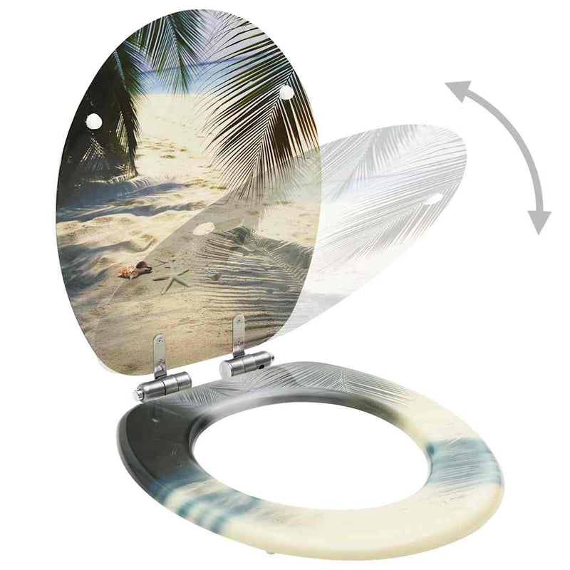 Load image into Gallery viewer, Vidaxl toiletbrillen met soft-close deksel 2 st strand mdf