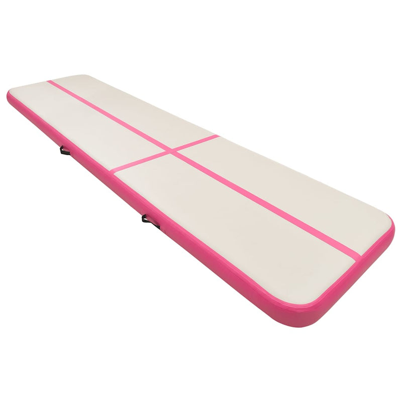Load image into Gallery viewer, Vidaxl gymnastiekmat met pomp opblaasbaar 600x100x15 cm pvc roze