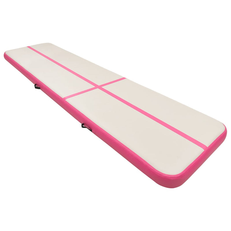 Load image into Gallery viewer, Vidaxl gymnastiekmat met pomp opblaasbaar 800x100x15 cm pvc roze