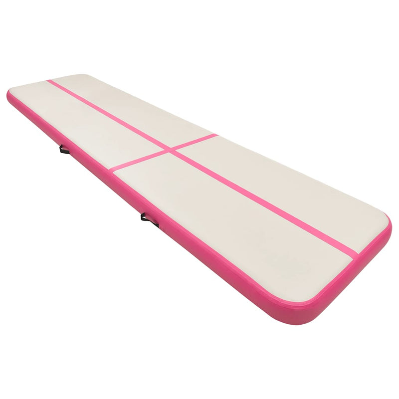 Load image into Gallery viewer, Vidaxl gymnastiekmat met pomp opblaasbaar 800x100x20 cm pvc roze