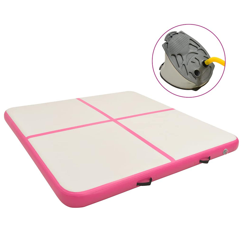 Load image into Gallery viewer, Vidaxl gymnastiekmat met pomp opblaasbaar 200x200x15 cm pvc roze