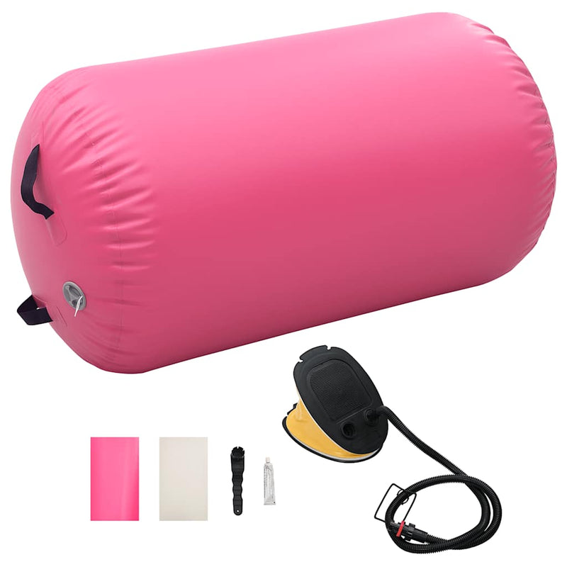 Load image into Gallery viewer, Vidaxl gymnastiekrol met pomp opblaasbaar 100x60 cm pvc roze
