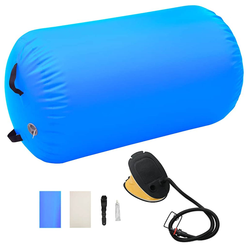 Load image into Gallery viewer, Vidaxl gymnastiekrol met pomp opblaasbaar 100x60 cm pvc blauw