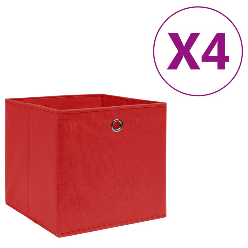 Load image into Gallery viewer, Vidaxl opbergboxen 4 st 28x28x28 cm nonwoven stof rood