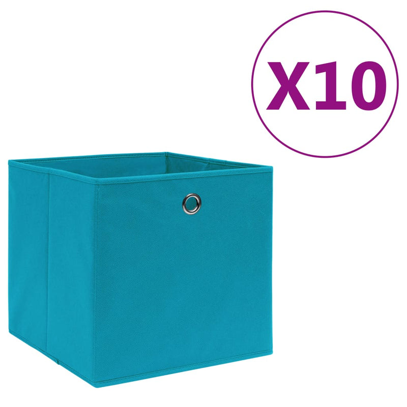 Load image into Gallery viewer, Vidaxl opbergboxen 10 st 28x28x28 cm nonwoven stof babyblauw