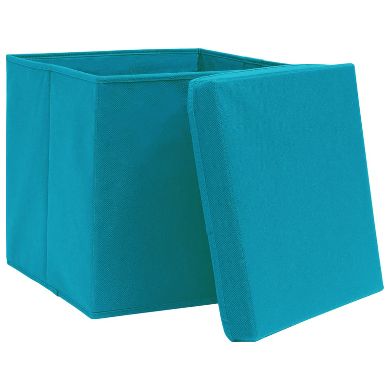 Load image into Gallery viewer, Vidaxl opbergboxen met deksel 10 st 28x28x28 cm babyblauw