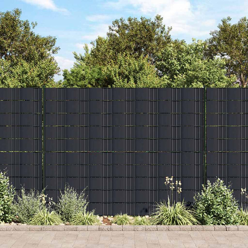 Load image into Gallery viewer, Vidaxl tuinschermen 4 st 35x0,19 m pvc mat donkergrijs
