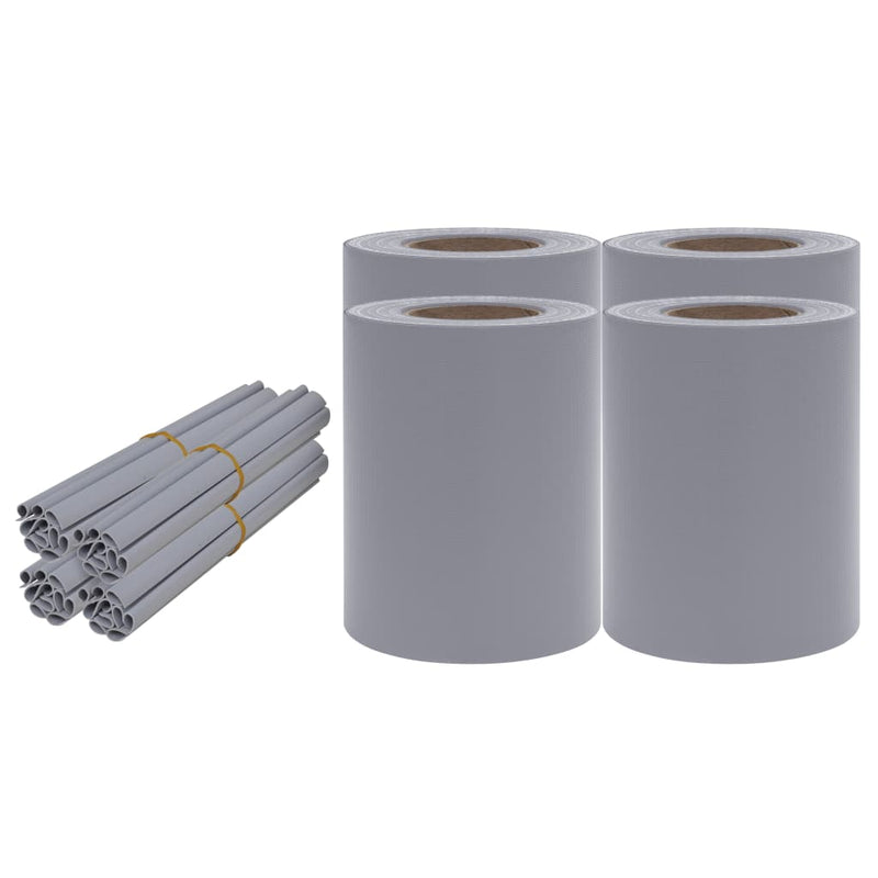 Load image into Gallery viewer, Vidaxl tuinschermen 4 st 35x0,19 m pvc mat lichtgrijs