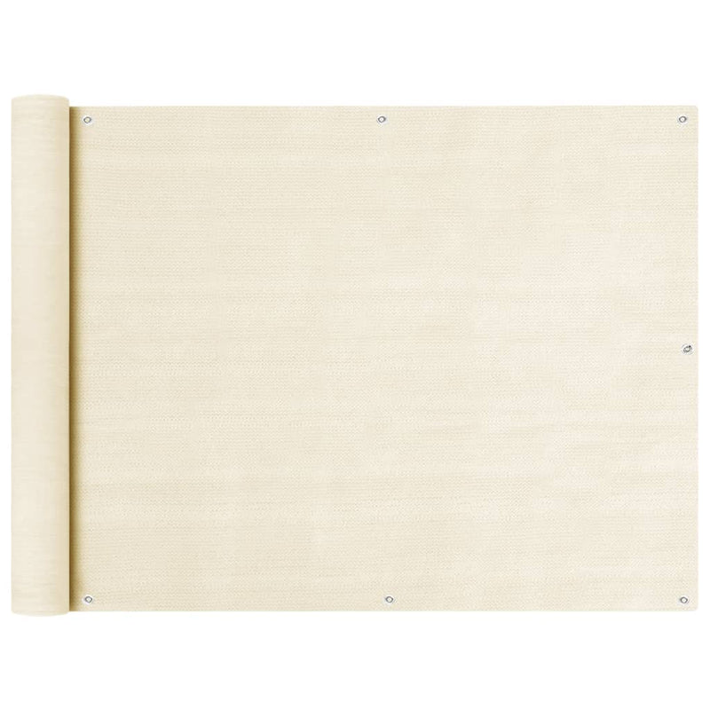 Load image into Gallery viewer, VidaXL Balkonscherm 90x500 cm HDPE crèmekleurig