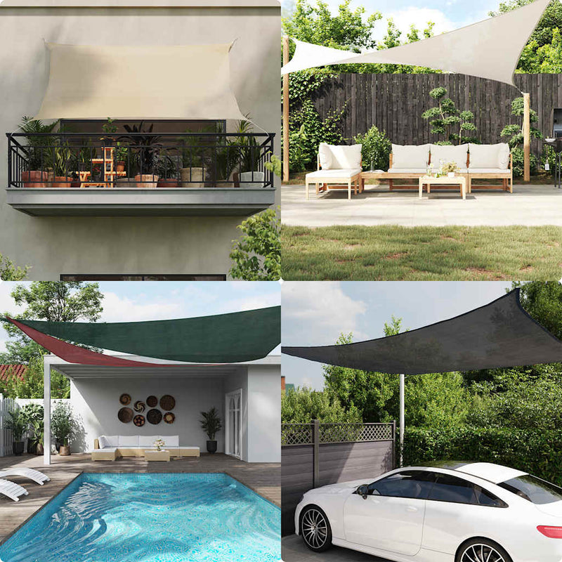 Afbeelding laden in galerijviewer, Vidaxl zonnezeil driehoekig 160 g m² 6x6x6 m hdpe donkergroen