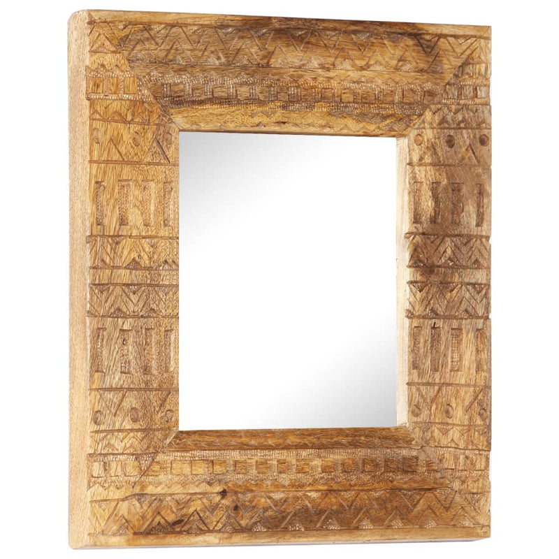 Chargez l'image dans la visionneuse de la galerie, Vidaxl spiegel handgesneden 50x50x2,5 cm massief mangohout