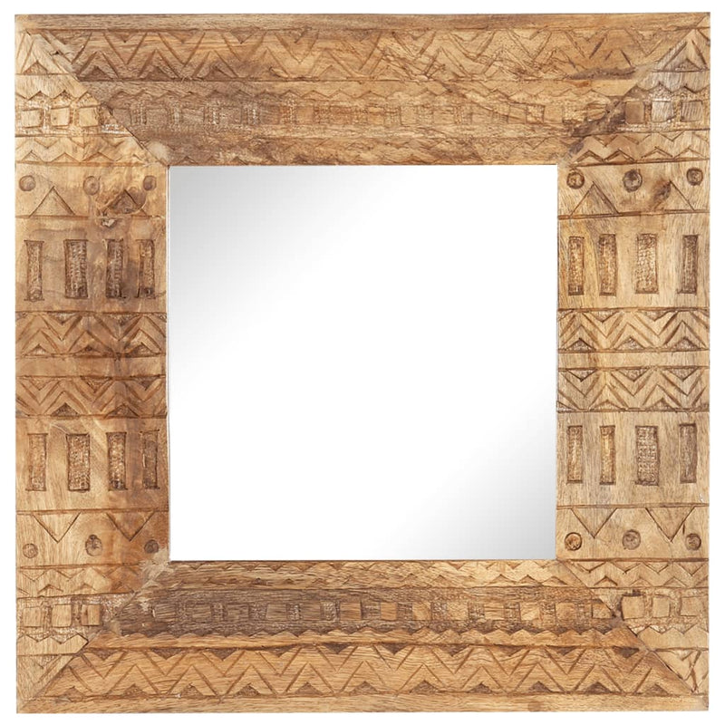 Chargez l'image dans la visionneuse de la galerie, Vidaxl spiegel handgesneden 50x50x2,5 cm massief mangohout