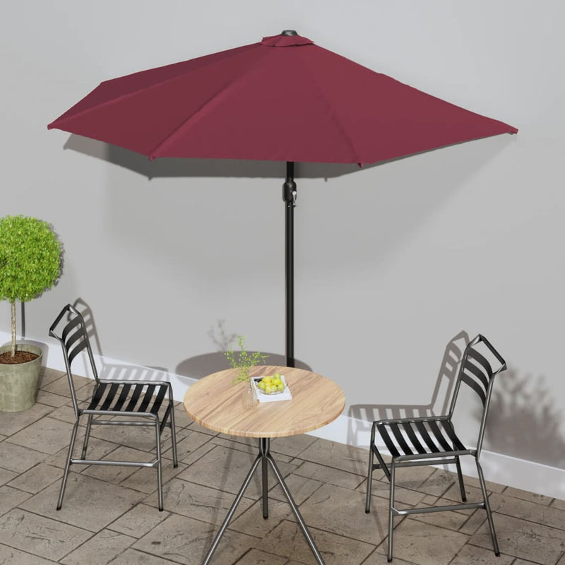 Load image into Gallery viewer, Vidaxl balkonparasol half aluminium paal 270x144x222 cm bordeauxrood