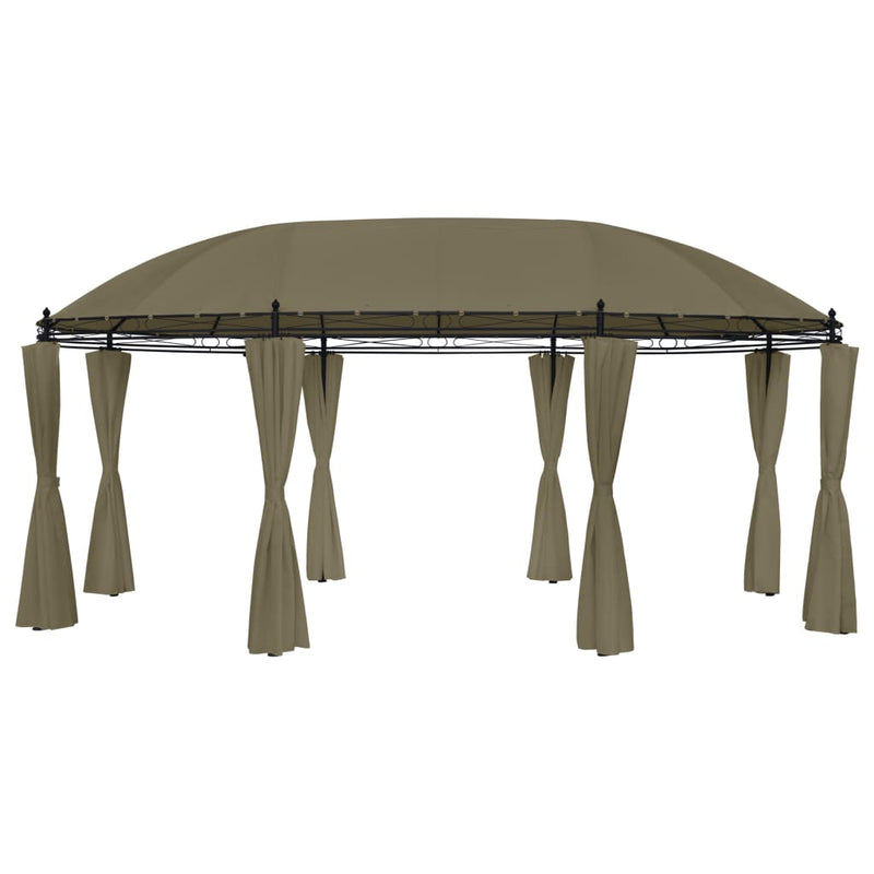 Load image into Gallery viewer, VidaXL Prieel met gordijnen 180 g m² 520x349x255 cm taupe