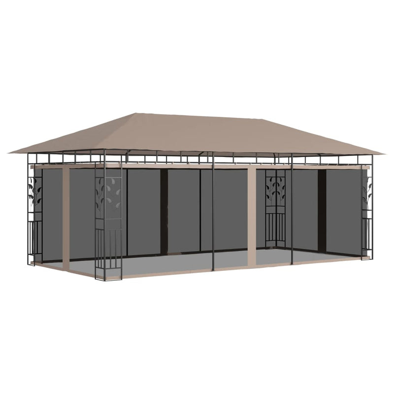 Load image into Gallery viewer, VidaXL Prieel met klamboe 180 g m² 6x3x2,73 m taupe